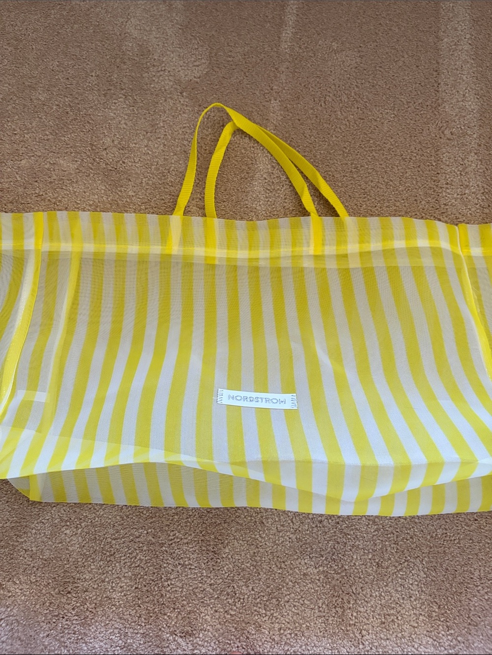 Nordstrom Yellow and White Striped Tote